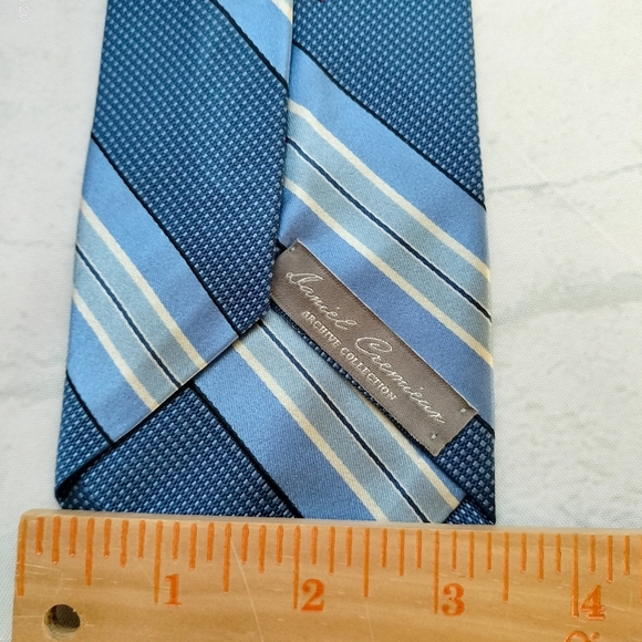 Daniel CREMIEUX Archive Collection Men's 100% Silk Tie Necktie Blue Stripes - Picture 7 of 9